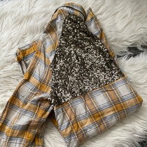 Free People sequined flannel